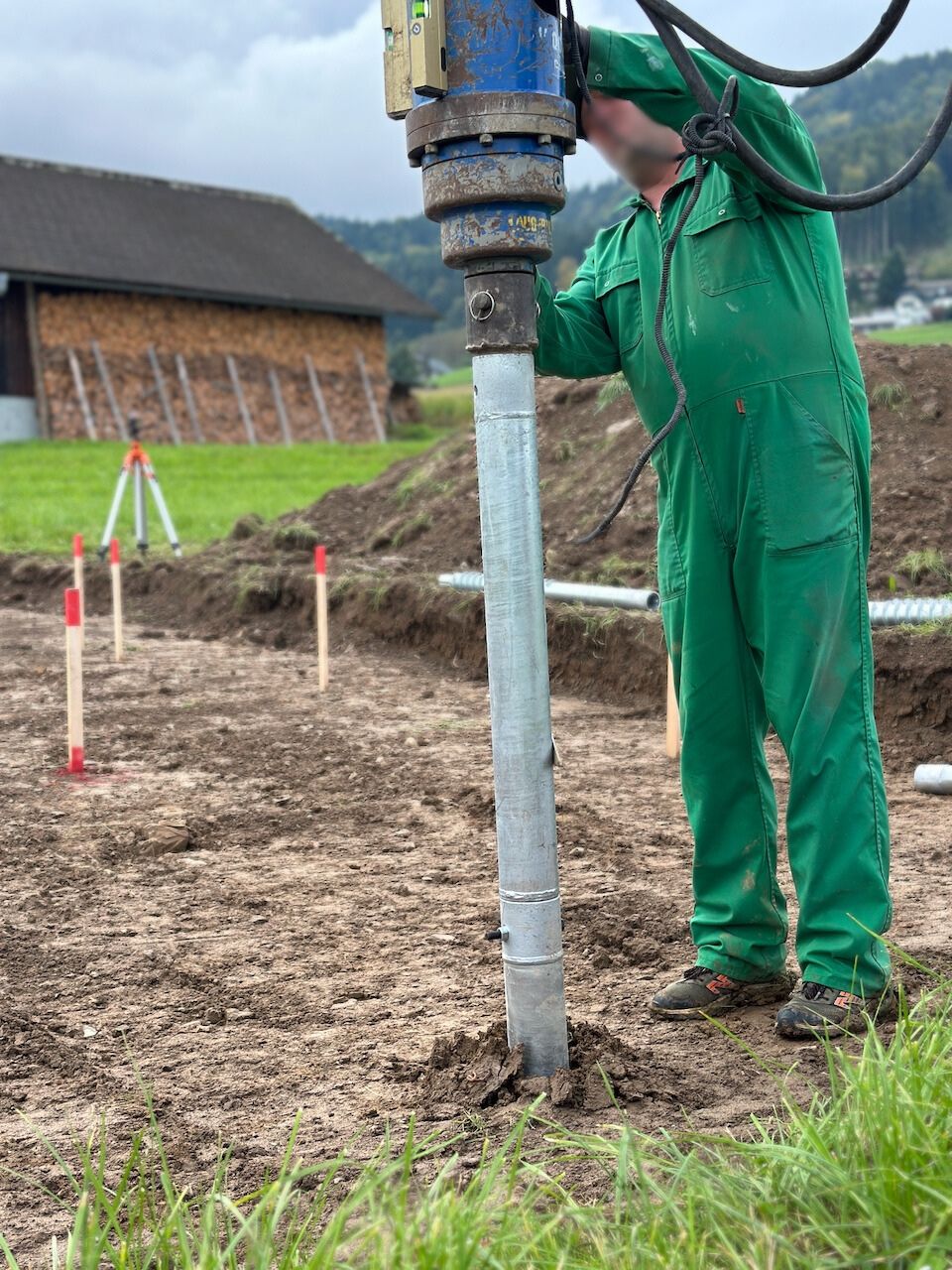 Schraubfundament Installation